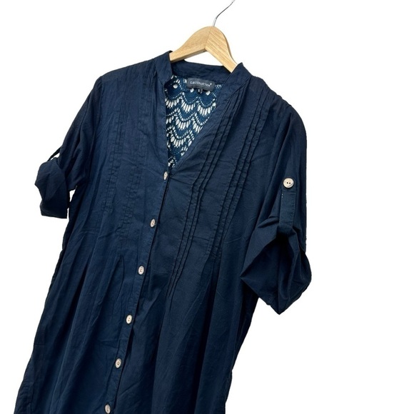 Club Z Collection Navy Lace Swim Coverup Dress, Small - Picture 9 of 13